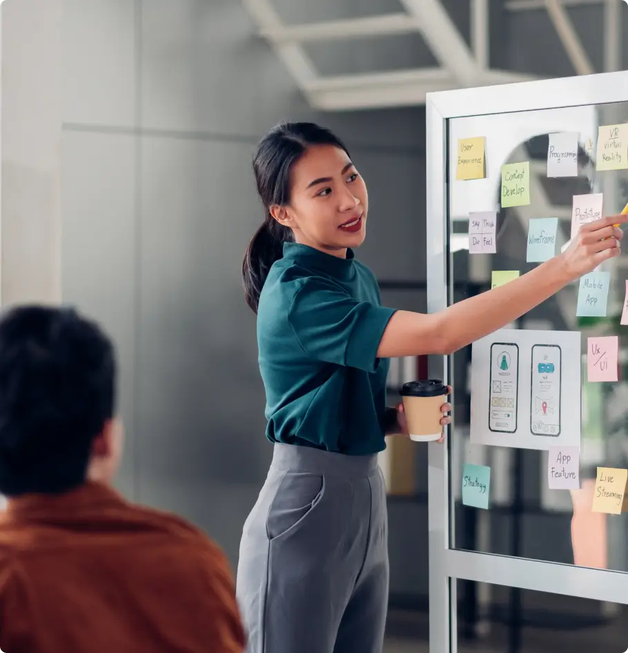 Consultant presenting ICT health check findings and technology improvement plan