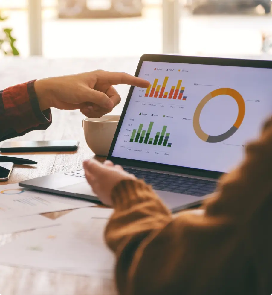 MNA DD Solutions team reviewing digital transformation strategy data and performance analytics