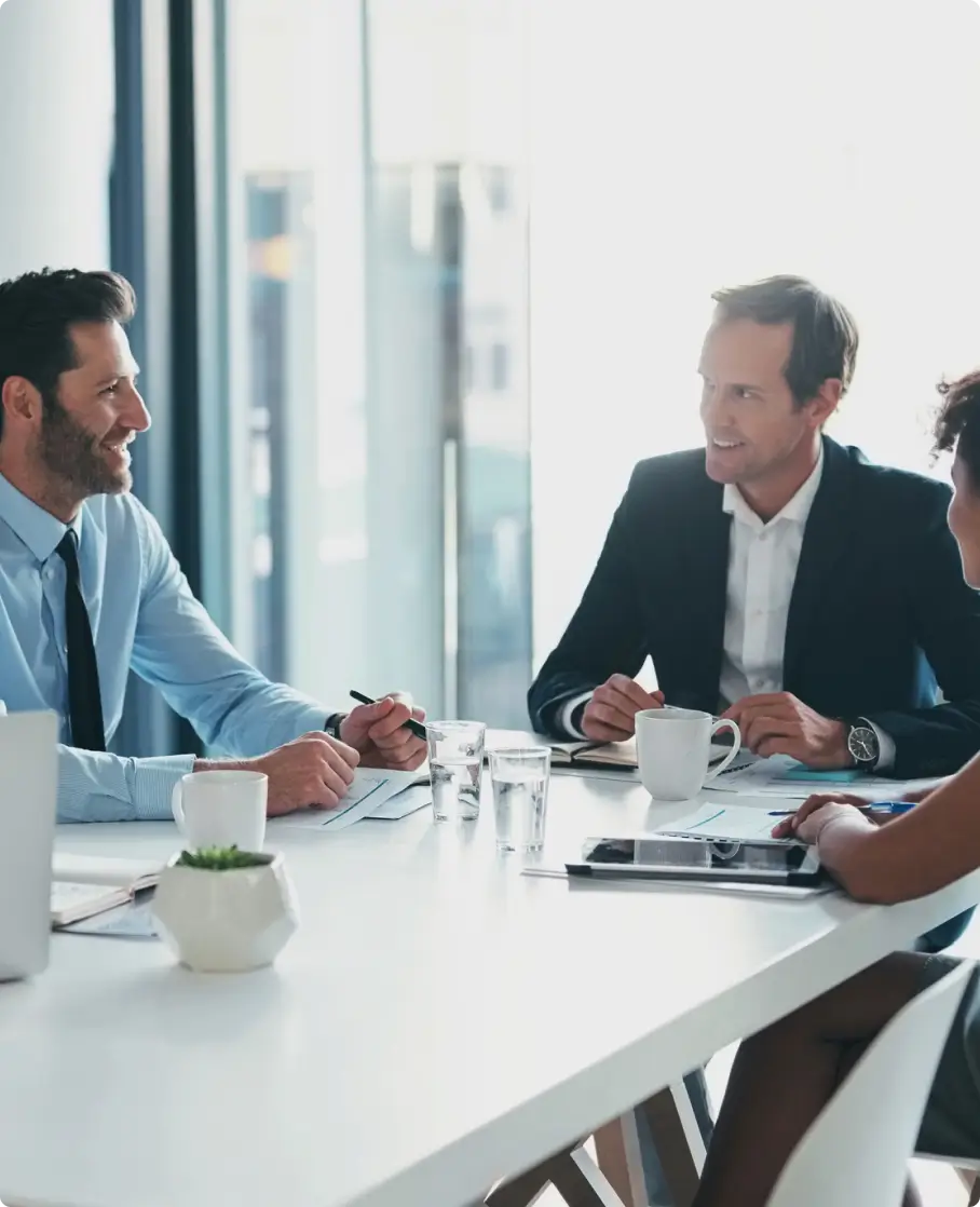 MNA DD Solutions team conducting pre-acquisition ICT due diligence meeting with investors.